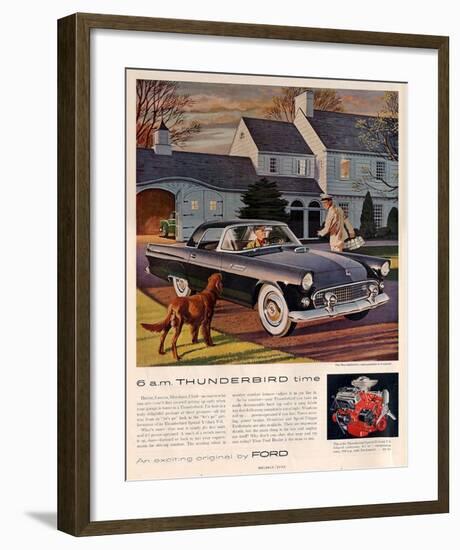 1955 6 A.M. Thunderbird Time-null-Framed Art Print