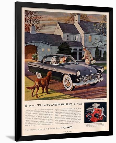 1955 6 A.M. Thunderbird Time-null-Framed Art Print