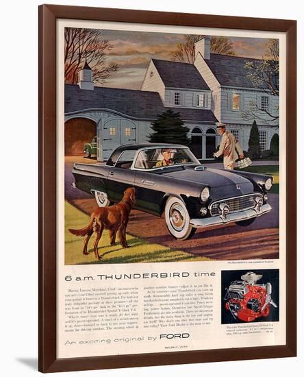 1955 6 A.M. Thunderbird Time-null-Framed Art Print