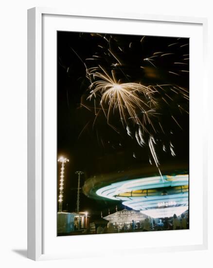 1955: Fireworks Display over Iowa State Fair, Des Moines, Iowa-John Dominis-Framed Photographic Print