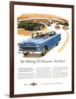 1955 GM Chevy Famous for Fun-null-Framed Premium Giclee Print