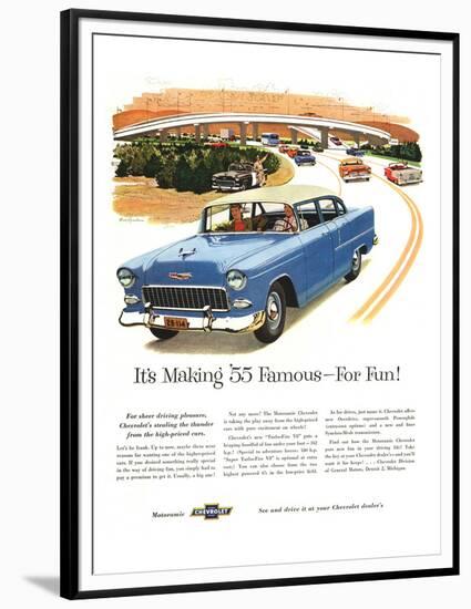 1955 GM Chevy Famous for Fun-null-Framed Premium Giclee Print