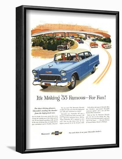 1955 GM Chevy Famous for Fun-null-Framed Art Print