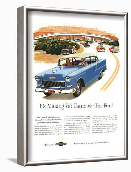 1955 GM Chevy Famous for Fun-null-Framed Art Print