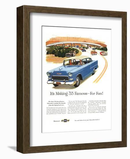 1955 GM Chevy Famous for Fun-null-Framed Art Print