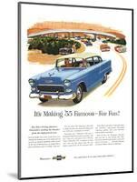 1955 GM Chevy Famous for Fun-null-Mounted Art Print