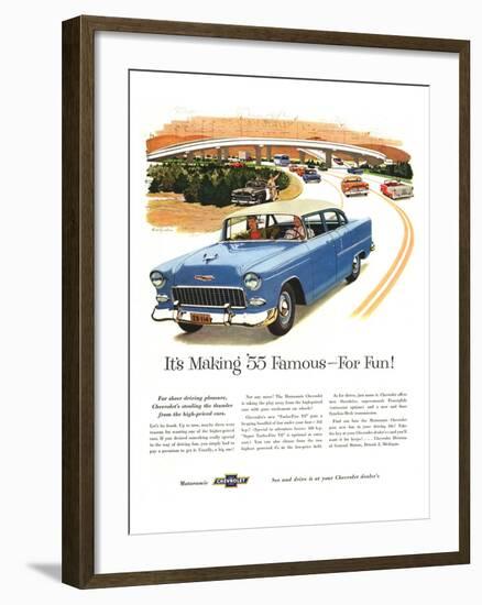 1955 GM Chevy Famous for Fun-null-Framed Art Print