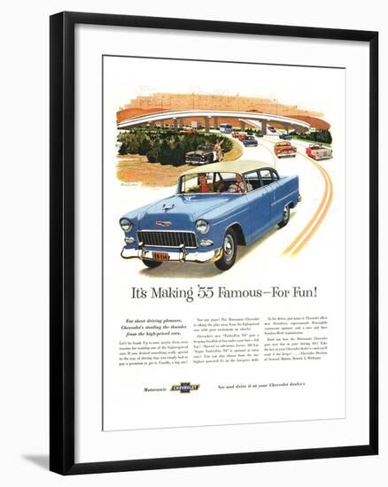 1955 GM Chevy Famous for Fun-null-Framed Art Print