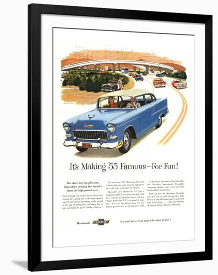 1955 GM Chevy Famous for Fun-null-Framed Art Print