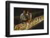 1955: Judges Examining Produce Entries in the Agriculture Building at the Iowa State Fair-John Dominis-Framed Photographic Print