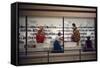 1955: Judges Examining Various Preserves and Butters, at the Iowa State Fair, Des Moines, Iowa-John Dominis-Framed Stretched Canvas