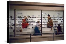 1955: Judges Examining Various Preserves and Butters, at the Iowa State Fair, Des Moines, Iowa-John Dominis-Stretched Canvas