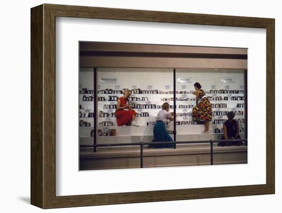 1955: Judges Examining Various Preserves and Butters, at the Iowa State Fair, Des Moines, Iowa-John Dominis-Framed Photographic Print