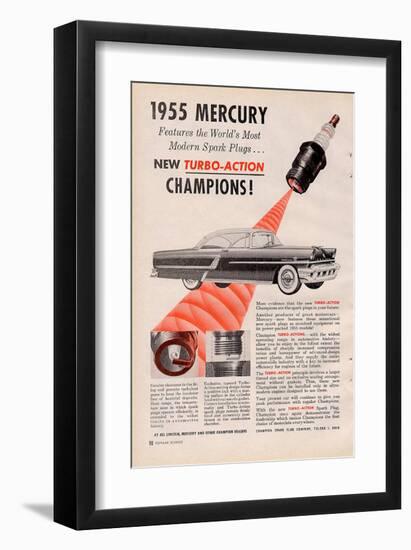 1955 Mercury New Turbo-Action-null-Framed Art Print