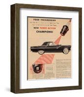 1955 Thunderbird-Turbo Action-null-Framed Art Print