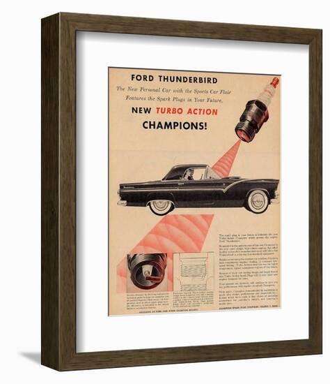 1955 Thunderbird-Turbo Action-null-Framed Art Print