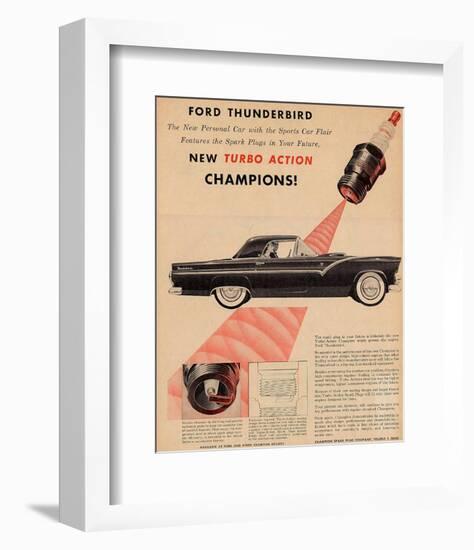 1955 Thunderbird-Turbo Action-null-Framed Art Print