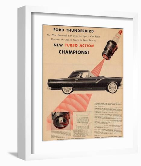 1955 Thunderbird-Turbo Action-null-Framed Art Print