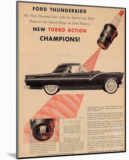 1955 Thunderbird-Turbo Action-null-Mounted Art Print