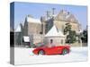 1956 Austin Healey 100M In Snow In Front Of Palace House, Beaulieu-null-Stretched Canvas