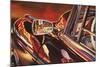 1956 Mercedes 220, Las Vegas-Graham Reynolds-Mounted Art Print