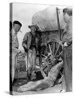 1956 The Last Wagon On the set, Delmer Daves and Richard Widmark-null-Stretched Canvas