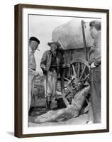 1956 The Last Wagon On the set, Delmer Daves and Richard Widmark-null-Framed Photo