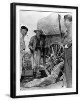 1956 The Last Wagon On the set, Delmer Daves and Richard Widmark-null-Framed Photo