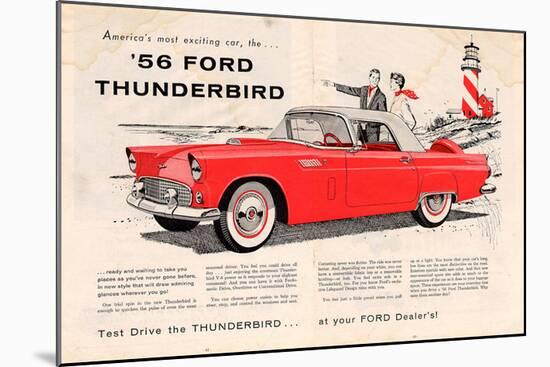 1956 Thunderbird - Exciting-null-Mounted Art Print