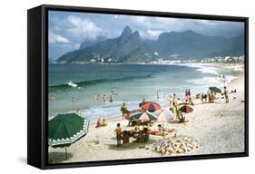 1957: Copacabana Beach, Rio De Janeiro, Brazil-Dmitri Kessel-Framed Stretched Canvas