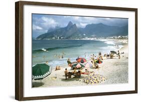 1957: Copacabana Beach, Rio De Janeiro, Brazil-Dmitri Kessel-Framed Photographic Print