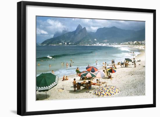 1957: Copacabana Beach, Rio De Janeiro, Brazil-Dmitri Kessel-Framed Photographic Print