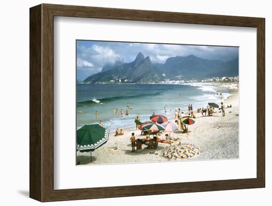 1957: Copacabana Beach, Rio De Janeiro, Brazil-Dmitri Kessel-Framed Photographic Print