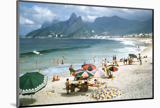 1957: Copacabana Beach, Rio De Janeiro, Brazil-Dmitri Kessel-Mounted Photographic Print