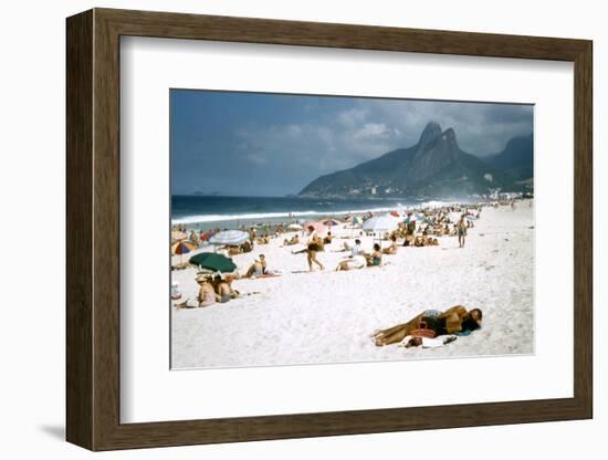 1957: Copacabana Beach, Rio De Janeiro, Brazil-Dmitri Kessel-Framed Photographic Print