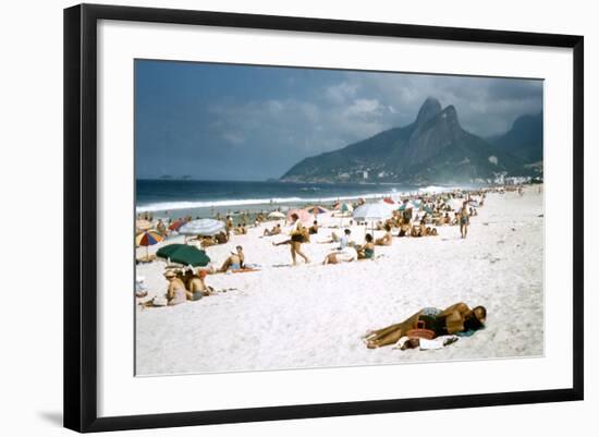 1957: Copacabana Beach, Rio De Janeiro, Brazil-Dmitri Kessel-Framed Photographic Print