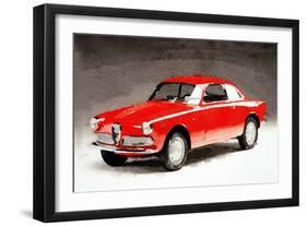 1958 Alfa Romeo Giulietta Sprint Watercolor-NaxArt-Framed Art Print