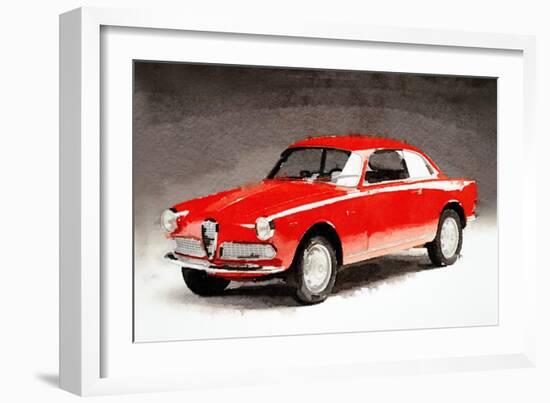 1958 Alfa Romeo Giulietta Sprint Watercolor-NaxArt-Framed Art Print