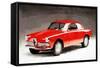 1958 Alfa Romeo Giulietta Sprint Watercolor-NaxArt-Framed Stretched Canvas