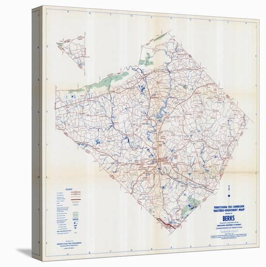 1958, Berks County Map, Pennsylvania, United States-null-Stretched Canvas