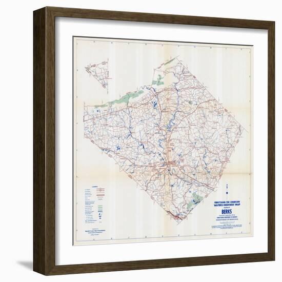 1958, Berks County Map, Pennsylvania, United States-null-Framed Giclee Print