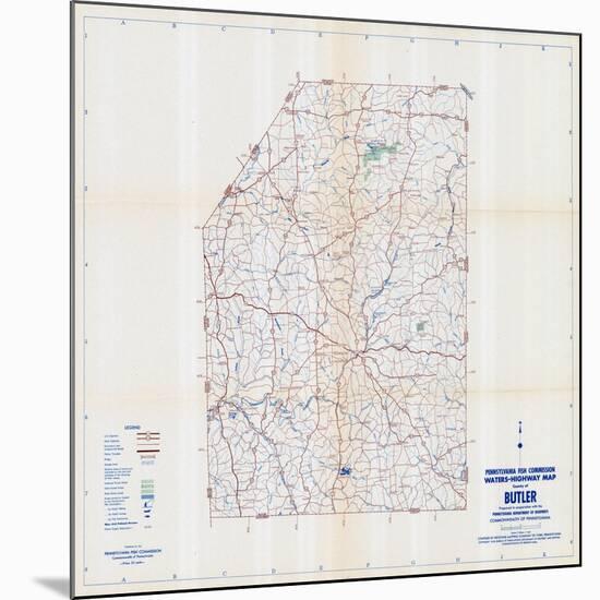 1958, Butler County Map, Pennsylvania, United States-null-Mounted Giclee Print