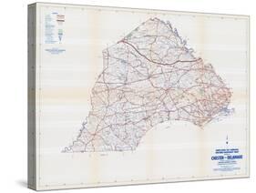 1958, Chester and Delaware Counties Map, Pennsylvania, United States-null-Stretched Canvas