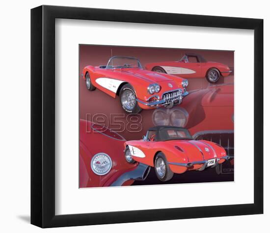 1958 Corvette-null-Framed Art Print