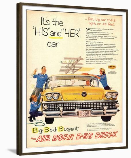 1958 GM Buick - His & Her Car-null-Framed Premium Giclee Print