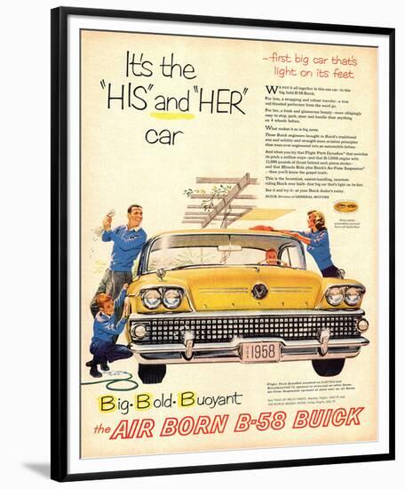 1958 GM Buick - His & Her Car-null-Framed Premium Giclee Print