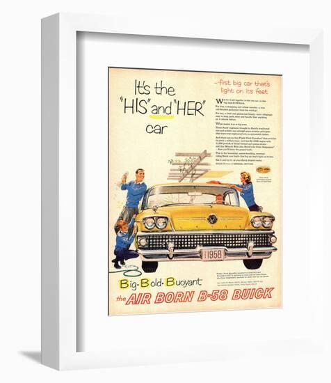 1958 GM Buick - His & Her Car-null-Framed Art Print