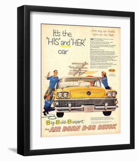 1958 GM Buick - His & Her Car-null-Framed Art Print