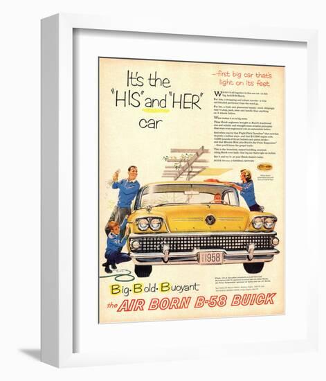 1958 GM Buick - His & Her Car-null-Framed Art Print