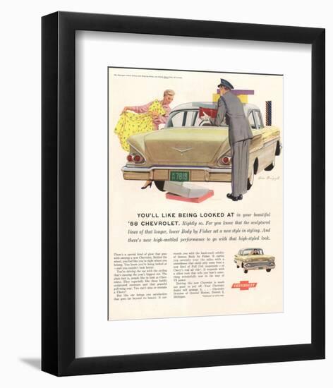 1958 GM Chevy- Being Looked At-null-Framed Art Print